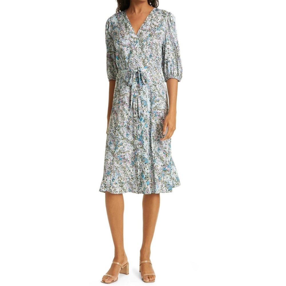 Nordstrom Signature Button Front Stretch Silk Ivo… - image 1